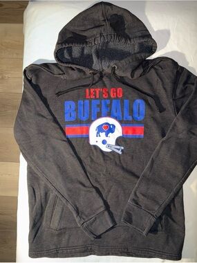 Let's Go Buffalo Men's Black Hooded Sweatshirt
